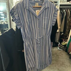 Japna Blue and White Striped Dress